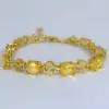 Pulseira de trevo de quatro folhas amarela cristal amarela diamante amarela amarela turmalina amarela flor amarela Pulseira pulseira Pulseira pulseira