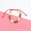 Pulsera bohemia transfronteriza directa de fábrica con concha natural, pulsera versátil tejida a mano con metal chapado