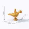 Nuevo producto transfronterizo: lámpara mágica en miniatura que concede deseos, vajilla de oro puro, decoraciones DIY para escenarios de casas de muñecas, adornos de escritorio
