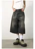 Shorts Jeans Masculino Vintage Retrô Japonês Verão Finos Largos Estilo Preguiçoso Cropped Sensação de Alta Qualidade