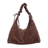 Bolsa tote estampa de leopardo estilo preguiçoso para mulheres, nova bolsa de ombro de camurça 2026, grande capacidade para o dia a dia