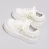 Huili 2026 Zapatos Blancos de Suela Gruesa WXY-R312Z 2026 Nuevos Zapatos Casuales Estilo Ballet Dulce con Lunares para Mujer (Magia