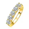 Anillo de Lujo Accesible de Alta Gama Mismo Estilo Anillo de Moissanita Plata 925 Anillo Apilable de Fila de Moissanita para Mujer Venta Caliente Transfronteriza