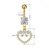 Anillo para Ombligo con Colgante de Corazón de Melocotón Mariposa Flor de Luna Cola de Pez Circonita Incrustada Joyería para Piercing Fabricante Mayorista