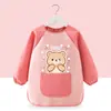Bata de Pintura Infantil, Delantal de Pintura Artística, Babero para Comer de Bebé, Guardería Cinta Mágica Impermeable Ropa para Usar al Revés