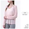 Roupas de Yoga Novas Transfronteiriças Camisa Esportiva Solta Preguiçosa Pilates Manga Longa Decote U Grande Roupas Esportivas Fitness Top