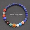 Serie Planeta Transfronterizo Pulsera de Piedra Natural Pulsera de los Ocho Planetas Cadena Elástica Joyería con Cuentas Accesorios de Regalo