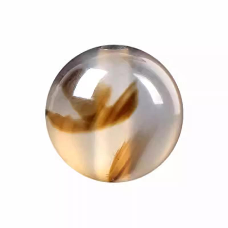 水墨画黑白花玛瑙圆珠