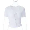 Comercio Exterior Europeo y Americano Ropa de Mujer Sexy Escote en V Profundo Camiseta Básica Ropa Interior Top Ajustado Favorecedor de la Figura Versátil Camiseta para Mujer