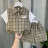 Conjunto de Verano para Niños 2026 Nuevo Elegante Ropa Fresca de Verano para Bebés Conjunto de Dos Piezas de Manga Corta de Moda Celebridad de Internet Infantil