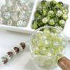 [Jianjia] Cuentas Redondas de 10 mm Jade Glaseado Sensación Rota Cuentas Popcorn Bicolor Accesorios con Cuentas DIY Pulsera Collar