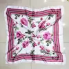 Lenço de Seda 90cm para Mulheres, Lenço Quadrado de Cetim com Toque de Luxo, Versátil Moda Coreana Lenço de Pescoço Profissional, Touca, Xale Estampado Vintage