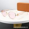 Nuevas Gafas de Sol Redondas de Metal con Montura Pequeña de Lujo Ligero para Mujer 2024 Gafas de Sol Anti-UV para Celebridad Cibernética Transfronteriza