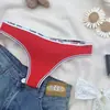Fio Dental de Algodão com Costura de Cor Pura Casual e Confortável para Mulheres com Tira Fina Corte de Biquíni Algodão T-Pants Sexy de Corte Alto