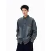 Chaqueta de Mezclilla Lavada Bordada Patchwork Retro Americana para Hombre Otoño Nueva Tendencia Marca Holgada Versátil Casual