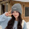 Nuevo Sombrero Versátil de Invierno para Mujer, Calentador de Cabeza Cálido para Ciclismo al Aire Libre, Estilo Moda Coreana, Gorro de Lana Tejido para Adelgazar el Rostro