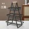 Cesta multifuncional de acero al carbono para frutas y verduras, estante de almacenamiento para cesta de frutas, cesta de almacenamiento de encimera multicapa para snacks del hogar, a prueba de óxido
