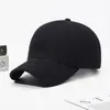 Estilo Básico Todo Preto Boné de Baseball Liso Sarja de Algodão Ajustável Chapéu de Pai Chapéu para Esportes ao Ar Livre Proteção Solar