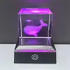 Luminária de Noite de Cristal Luminoso Presente Criativo Cubo Esculpido em 3D Enfeites de Mesa Lâmpada Decorativa para Quarto Lâmpada de Cabeceira de Ambiente