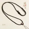 Cuerda para Collar DIY Tejida a Mano Ajustable para Hombres y Mujeres Hebilla Flor de Durazno Cordón Cuerda con Colgante de Jade Ágata Cristal