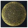 Mandala de Mantra de Seis Sílabas Negro y Dorado Ligeramente Defectuoso Tíbet Pintado a Mano Thangka Decoración de Mesa Sala de Estar Estudio Soporte de Exhibición de Pintura Colgante de Pared Pintura