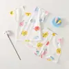 Ropa de Algodón Puro para Casa de Niños Traje de Manga Corta para Bebé Verano Manga Media Infantil Delgado Verano Casa Stock Disponible