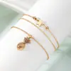 Pulsera de tobillo de cinco puntas con mariposa de carácter 8, multicapa, conjunto de pulseras de tobillo con colgante multicapa retro, pulsera de tobillo para niña con sentido de alta gama