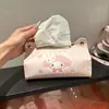 Caixa de Lenços Desenho Gato e Urso Estilo Ins, Caixa de Lenços de Couro Feminina para Uso Doméstico, Fábrica de Caixa Organizadora para Mesa de Sala de Estar