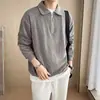 Venda Direta da Fábrica Camisa Polo Manga Longa com Gola e Zíper Primavera e Outono Moda Casual Masculina Tendência Ins Top Versátil Primavera e Outono