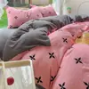 Set de cuatro piezas de algodón de grado A para maternidad e infantil, sábana para dormir desnudo, funda de edredón, gorro de cama, juego de tres piezas para dormitorio de estudiantes, estilo ins, juego de algodón puro