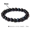 Pulsera de Piedra Ojo de Tigre Azul Púrpura de 8 mm, Piedra Volcánica, Cuentas de Buda, Pulsera Casual Retro Transfronteriza, Estilo Caliente, Venta al por Mayor