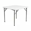 Mesa de Lazer Portátil para Pátio de Quatro Cantos, Mesa Dobrável Quadrada de Plástico, Mesa Dobrável com Tampo de 87*87cm