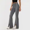 Pantalones Largos Casuales de Verano Sueltos Acampanados de Cintura Alta Control de Abdomen Sensación de Segunda Piel Tridimensional para Correr, Deportes, Fitness, Yoga para Mujer