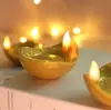 Luces de Velas Electrónicas LED Lámparas de Aceite de Pavo Real Indio Que se Encienden al Contacto con el Agua Diwali Diya Decoración de Diwali en Stock