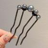 Pérola em forma de U Hairpin Sense Gun Black Comb Hair Pin Antigo Novo Chinês Hairpin Plate Hairpin Artefato Headwear
