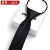 Corbata Formal de Cremallera Perezosa para Hombre Negra Estilo Coreano Boda Novio Estrecha Fácil de Tirar Sin Nudos Estilo Cremallera Moderna para Hombre