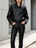 Chaqueta de Cuero Genuino HN3185 Piel de Cordero Curtida Completamente al Vegetal Estilo Vintage Europeo y Americano Chaqueta de Motocicleta con Múltiples Cremalleras Decoradas para Mujer