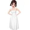 Vestido largo con cremallera, estilo retro chic francés, elegante y hermoso, con tacto de alta calidad, vestido blanco de tirantes