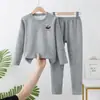Conjunto de ropa interior térmica de otoño para niños con cuello medio, conjunto de ropa interior térmica para niñas, pijamas para niños, camisetas interiores para niños pequeñas y medianas para estudiantes