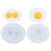 Molde de silicona para hacer huevos dobles amarillos, simulación de huevo frito, huevo escalfado, azúcar, chocolate, arcilla, molde de silicona