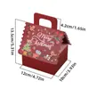 Caja de Papel para Dulces Navideños Portátil y Colorida Estilo Tejado Casa Personalizada Caja de Regalo para Fiesta Empaque de Manzana