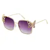 [Personalizado] Gafas de Sol de Moda Europeas y Americanas con Mariposas Personalizadas y Diamantes para Mujer, Gafas de Sol con Montura de Metal, Gafas de Protección Solar Transfronterizas
