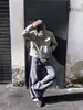 Chaqueta Corta Lavada Desgastada para Hombre Botones de Langosta Cuello Alto Diseño Vintage de Doble Capa Cortavientos Chaqueta Moderna