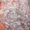 Venta al por mayor de Piedra Triturada de Kunzita, Fragmentos de Kunzita Transparente, Piedra Bruta Suculenta, Espécimen de Mina, Longitud 5-25 mm, Precio por 100 gramos