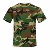 Camiseta de Gola Redonda com Manga Curta Camuflada Fronter Verão Algodão Solta Uniforme de Treinamento Fitness Camiseta Tática Atacado