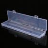 Caja plana larga, caja de almacenamiento transparente, caja de embalaje de plástico, caja de papelería para piezas, caja de herramientas para boya de pesca, caja de accesorios para uñas