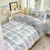 Juego de tres piezas con estampado floral estilo pastoral, 100% algodón, hipoalergénico, transpirable, adecuado para camas individuales de estudiantes universitarios, ropa de cama para todas las estaciones