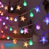 Luces Solares de Cadena Led Impermeables Luces de Estrella Luces Festivas Decoración Navideña Tienda de Campaña al Aire Libre Estilo Camping Luces de Ambiente
