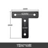 Escuadra de ángulo plano en forma de L en forma de T negra pieza de conexión fija para tablero de madera mesa y silla fijación de 90 grados empalme ángulo de hierro para alacena de pared