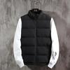 Chaleco de algodón con plumón estilo retro de Hong Kong para hombre, chaqueta de color liso con cuello, estilo transfronterizo